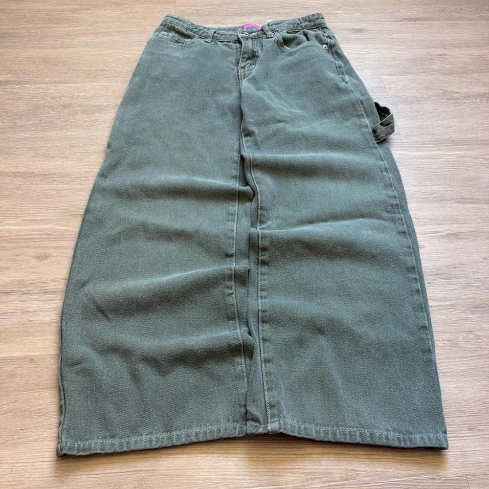 26W Olive Green Baggy Wide Leg Carpenter Jeans Edikted Y2K